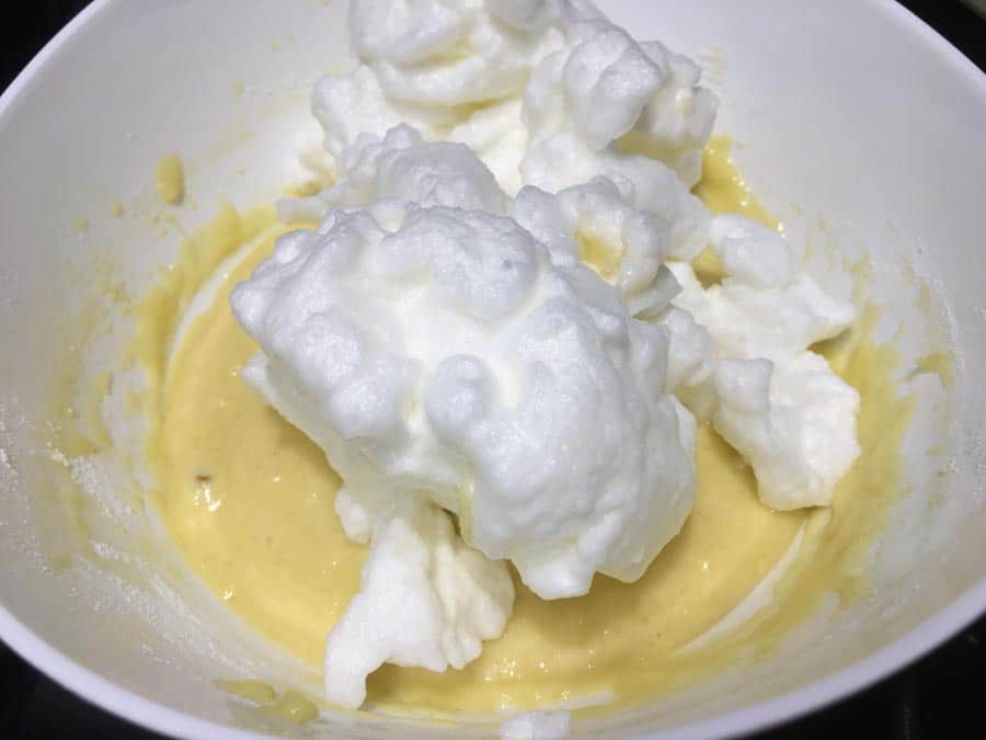 whipped egg whites in pancake batter