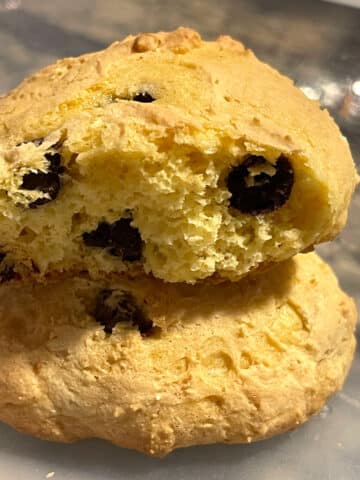 soft cakey yellow cake mix cookies with chocolate chips